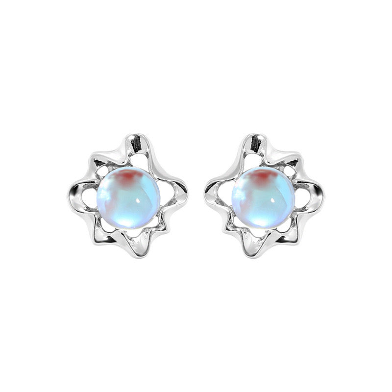 Moonstone Flower Earrings