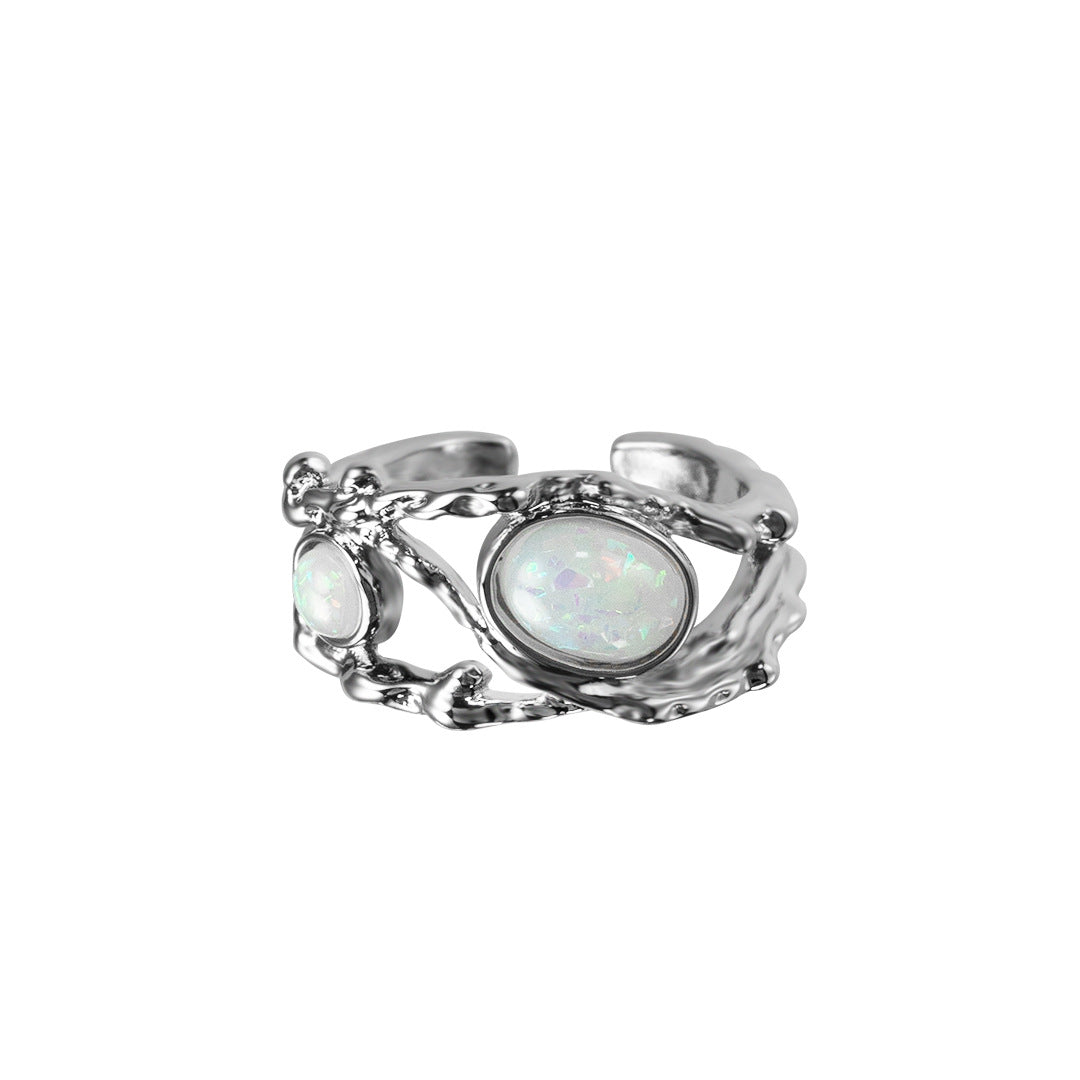 Milk White Cat Eye Ring