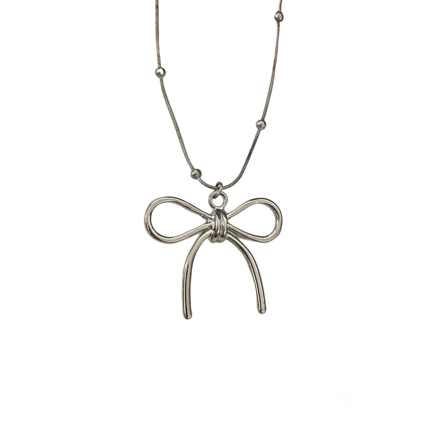 Y2K bow necklace