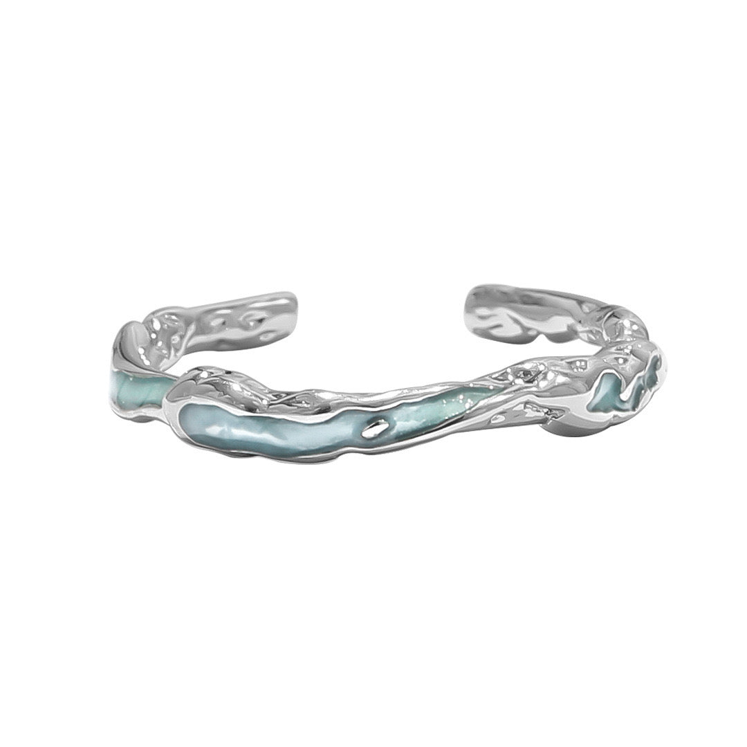 Glacier Blue Ocean Wave Ring