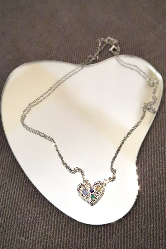 Stone Heart Gem Necklace