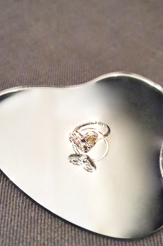 Stone Gem Heart Ring