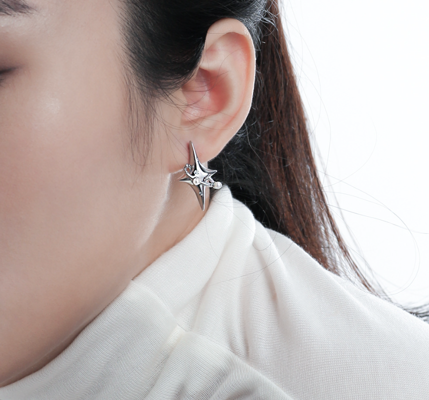 Stardust Pearl Zirconia Earrings