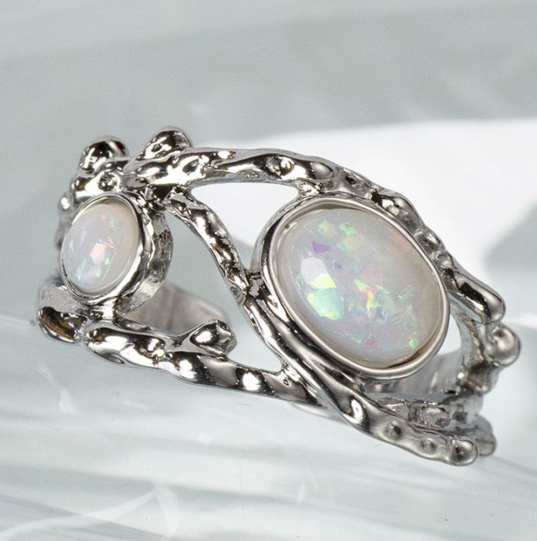 Milk White Cat Eye Ring