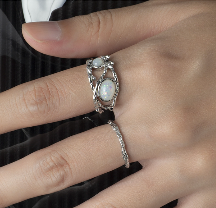 Milk White Cat Eye Ring