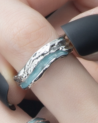 Mint Green Melting Metal Ring