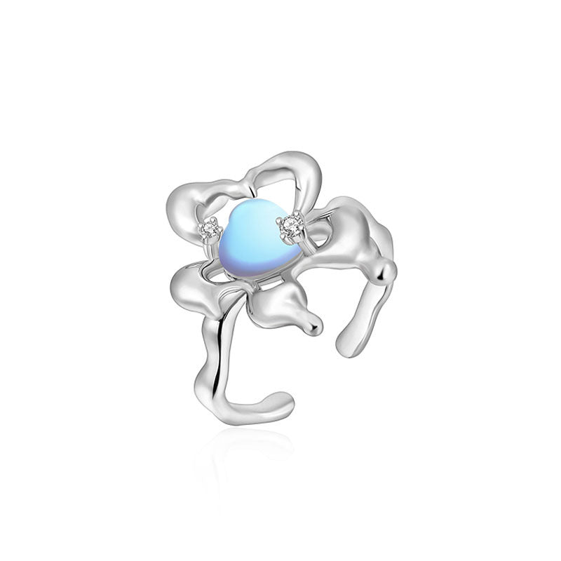 Moonstone Flower Ring