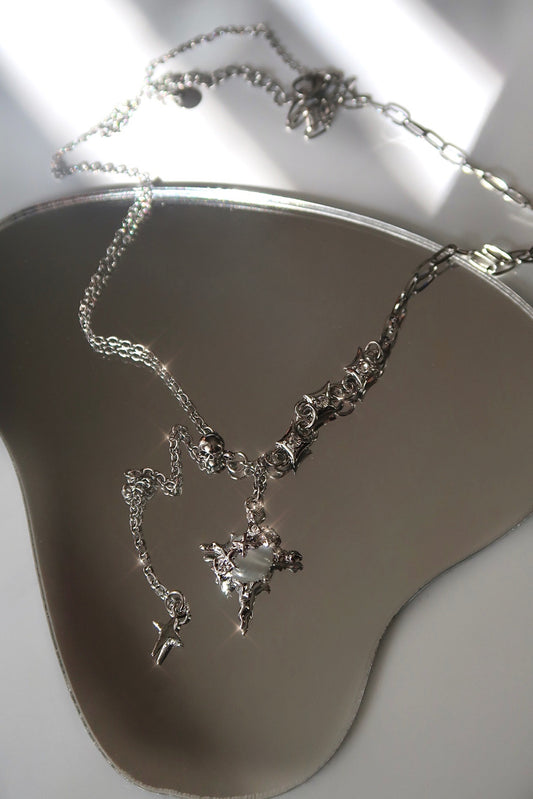 Moonstone Dwarf Planet Necklace (Thin)