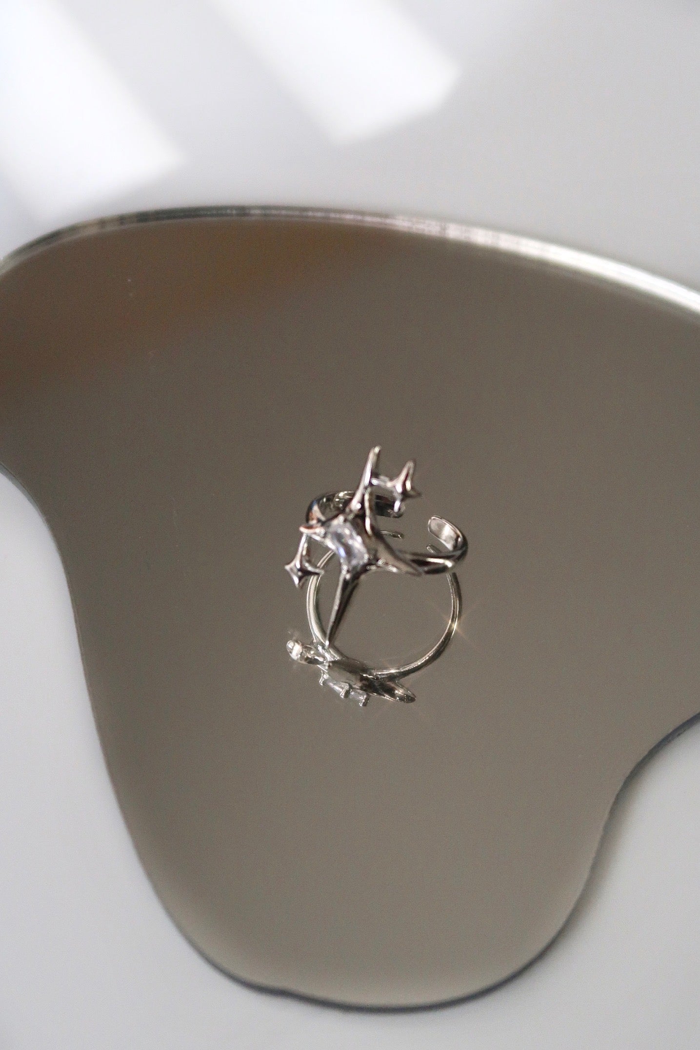 Comet Silver Gem Ring