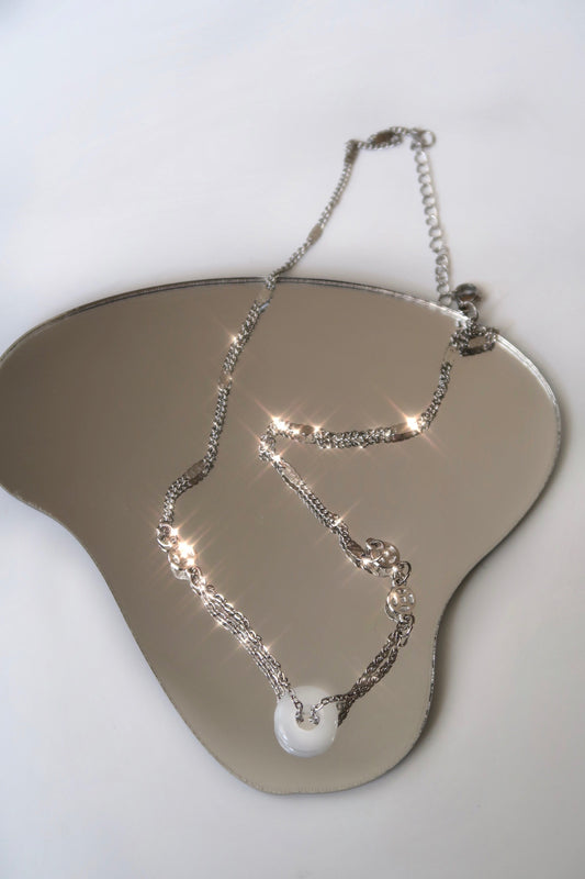 inner peace jade necklace (white)