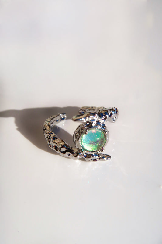 “Dragon's Maiden” Green Stone Ring