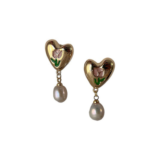 Pearl Tulips earrings