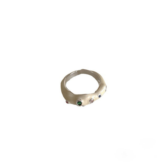 Colorful Stone Oil Drip Ring