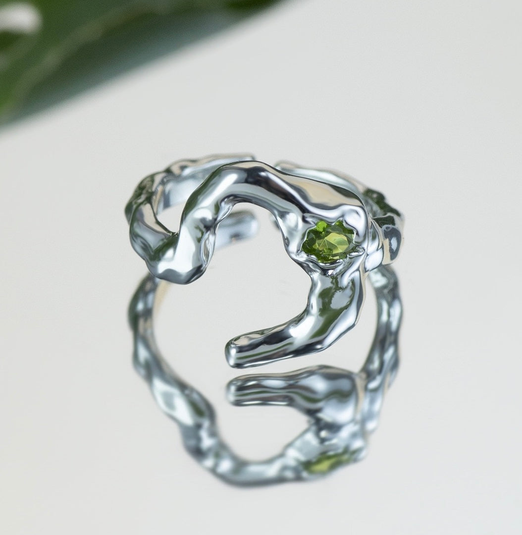 Green Zirconia Irregular Ring