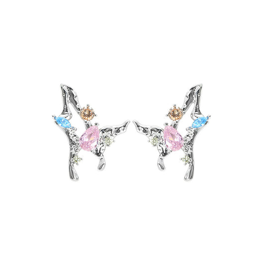 Butterfly Colored Diamond Earrings