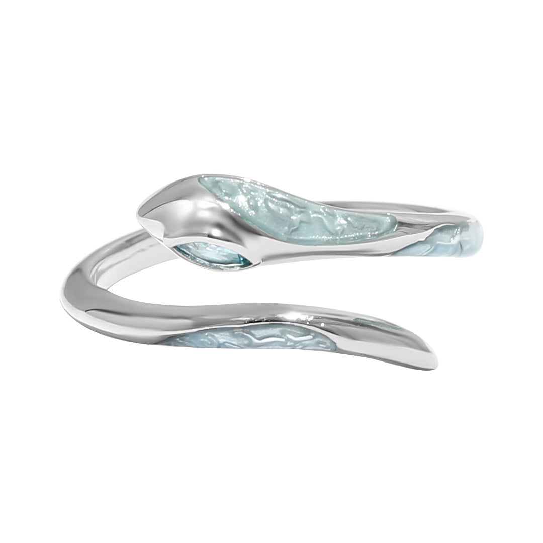 Mint Green Snake Baby Ring