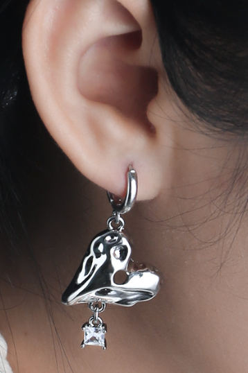 Asymmetrical Heart Earrings