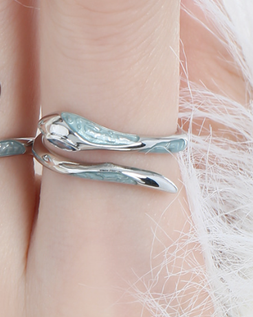 Mint Green Snake Baby Ring