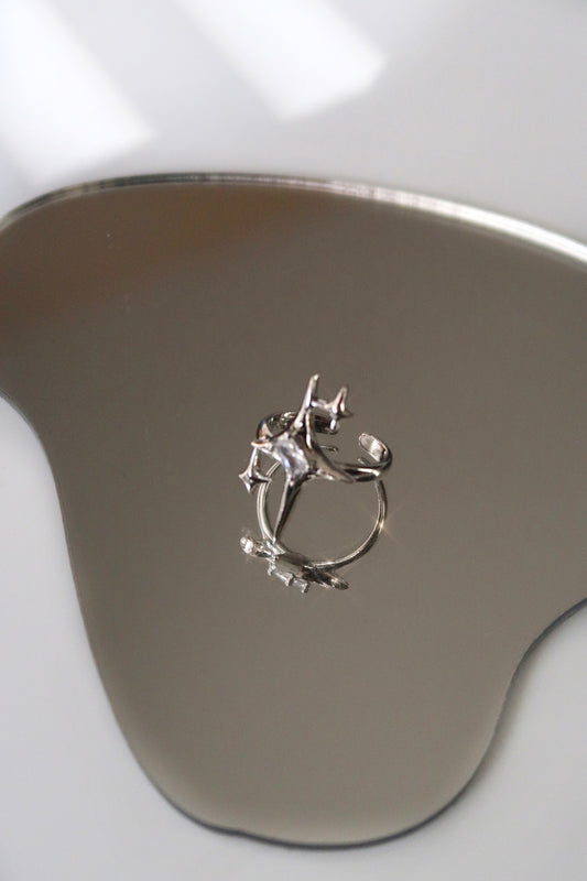 Comet Silver Gem Ring