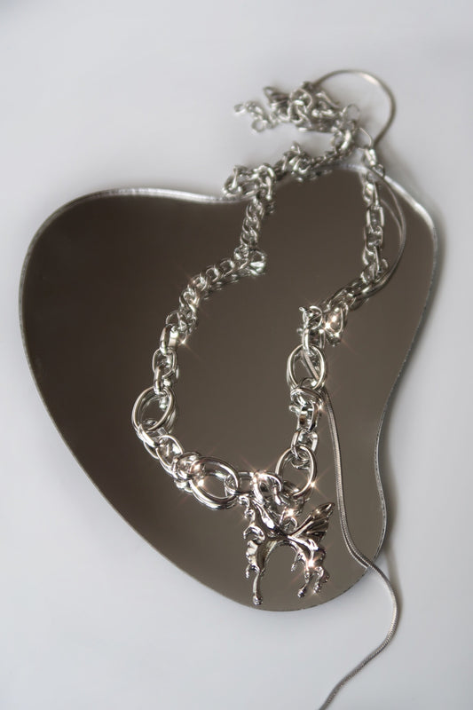 butterfly silver necklace